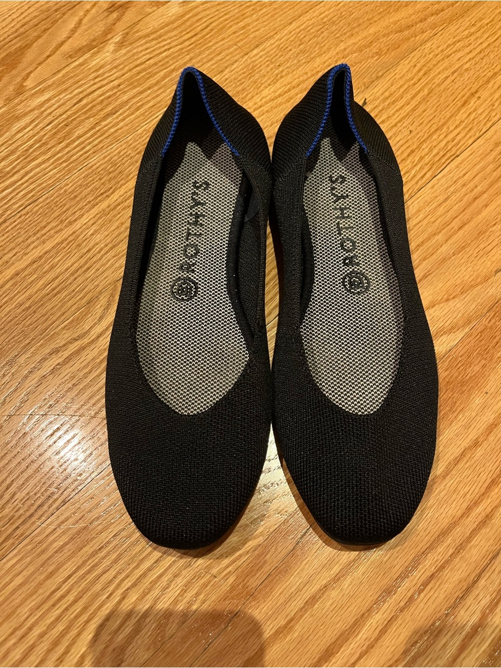 Rothy's The Flat Black Halo Round Toe Shoes  9 Ballet Flat Slip On
